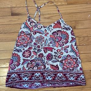 Hollister Floral Tank Top, Adjustable Straps, Polyester
